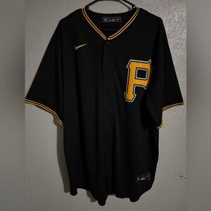 Nike MLB Pittsburgh Pirates Black and Gold Men's Jersey
